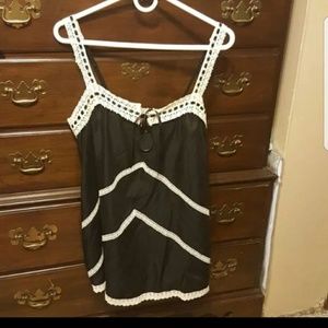 Victoria's Secret Black Camisole with White Lace Trim